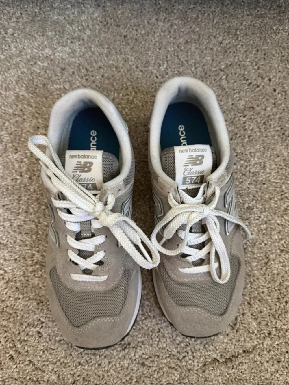 New Balance 574 Classic Sneakers in Gray and White